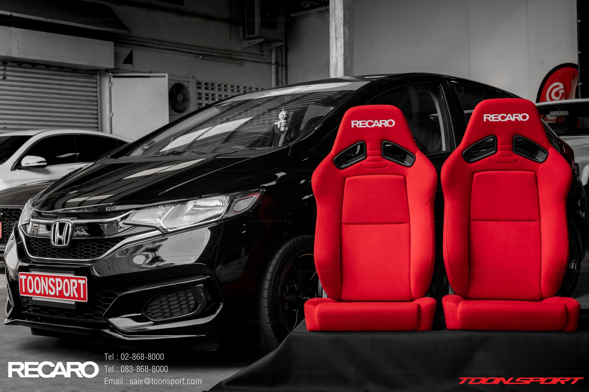 HONDA JAZZ | แต่งเบาะ RECARO SR7 RED